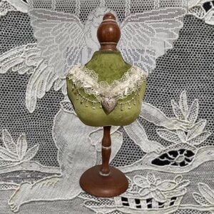 *SOLD* Handmade Gothic Lace Choker Necklace with White Bows and Heart Locket